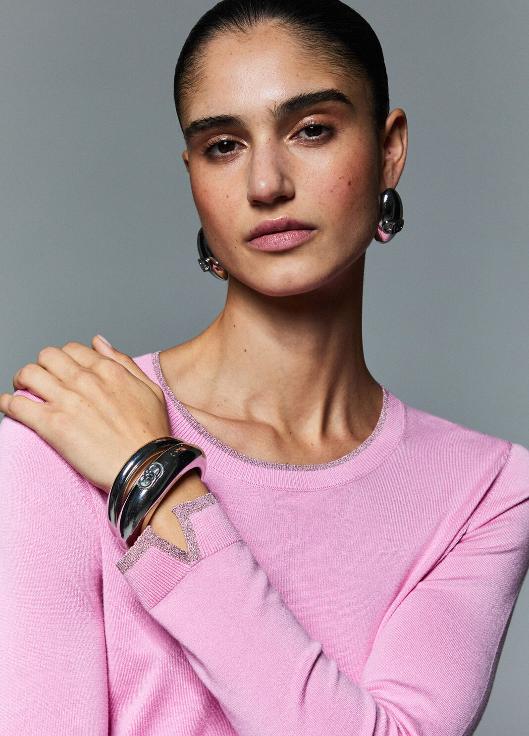 Pullover mit Schlitzen Pfirsich Liu Jo - large image number 3