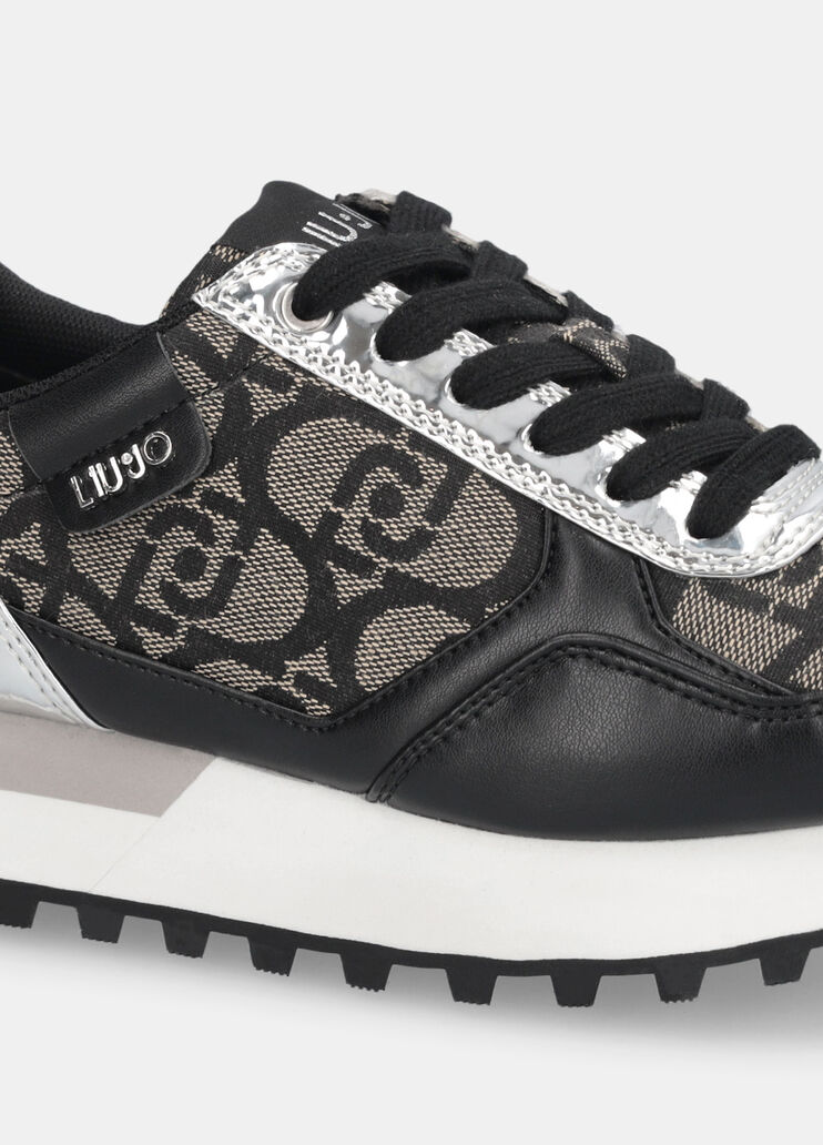 Sneakers with jacquard monogram black Liu Jo - large image number 6 Sneakers with jacquard monogram black Liu Jo - large image number 6