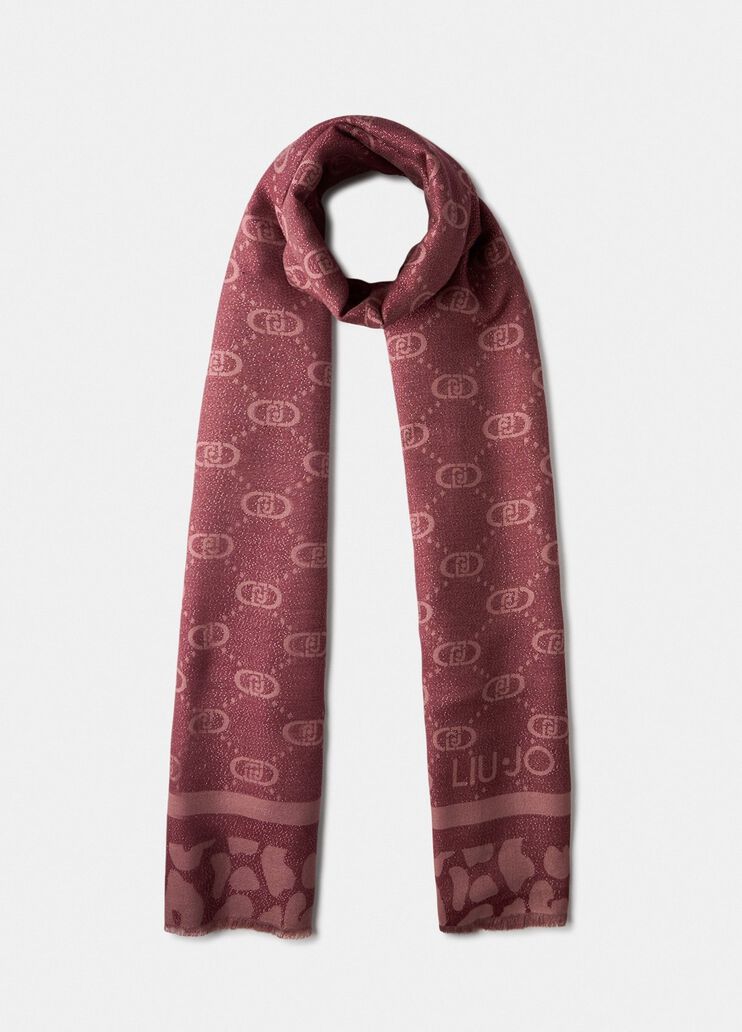 Shawl with logo red Liu Jo - medium