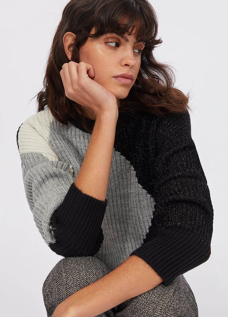 Wollpullover mit Intarsien Schwarz Liu Jo - large image number 4