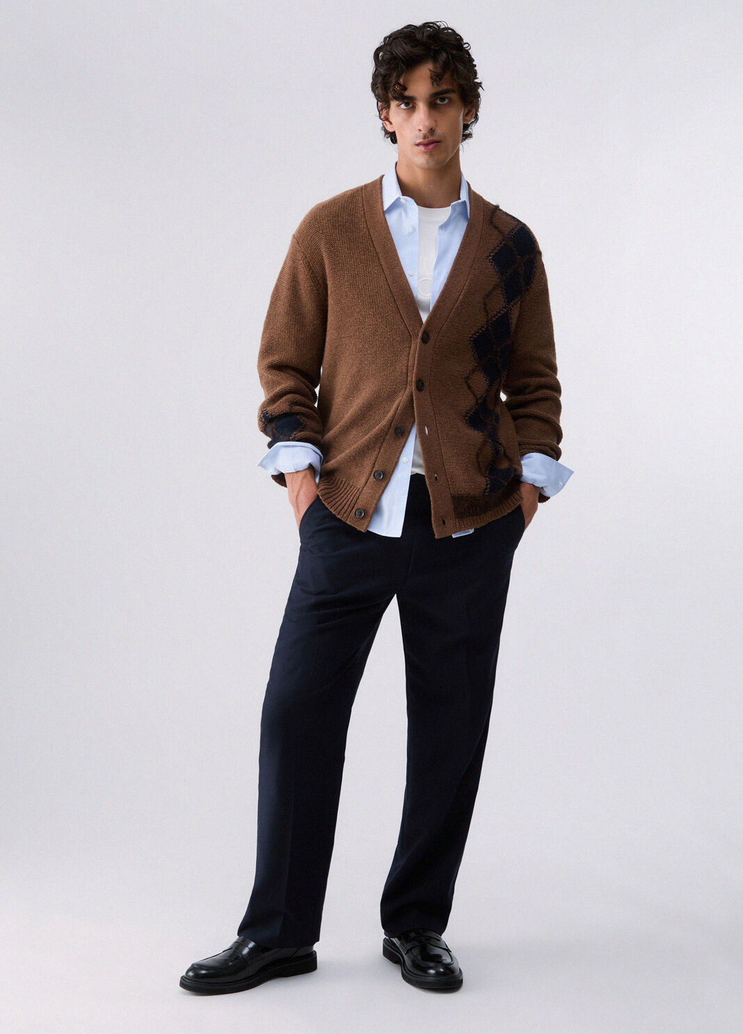 Cardigan jacquard in a wool blend beige Liu Jo - large image number 5