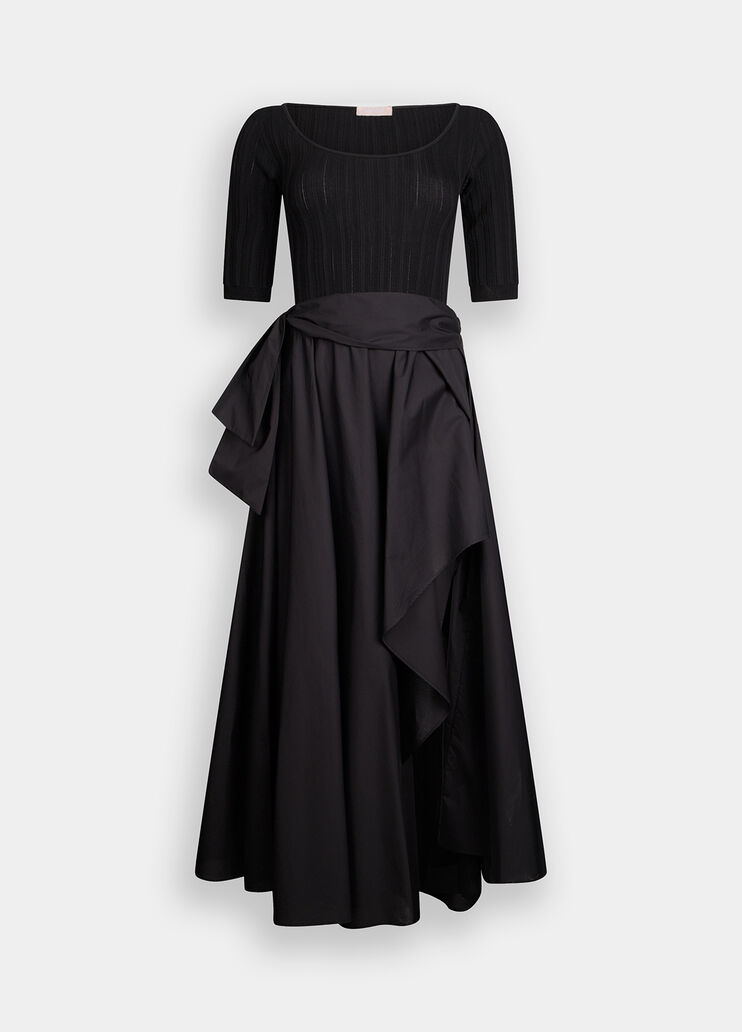 Robe courte en maille et popeline noir Liu Jo - large image number 6