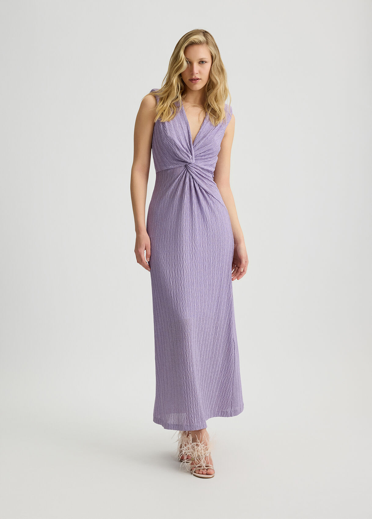 Abito lungo elegante in lurex® colore viola | Liu Jo