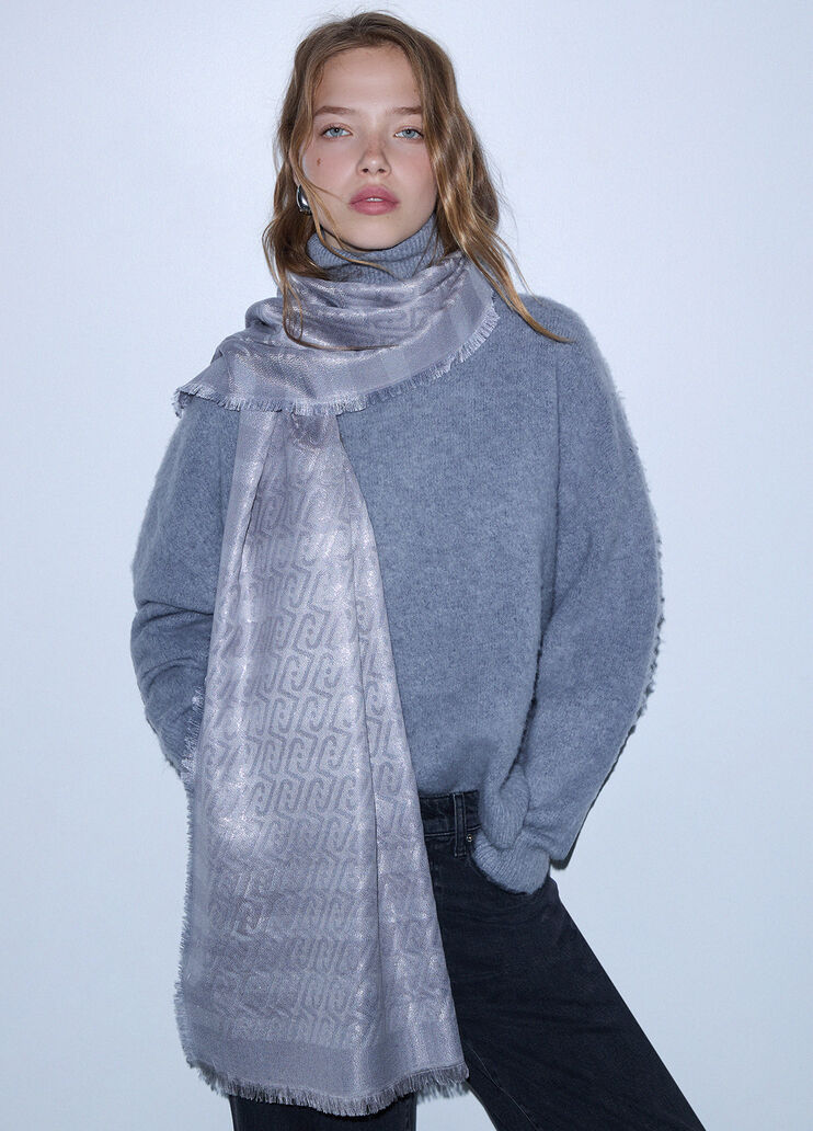 &Eacute;tole Jacquard Monogramme gris Liu Jo - medium