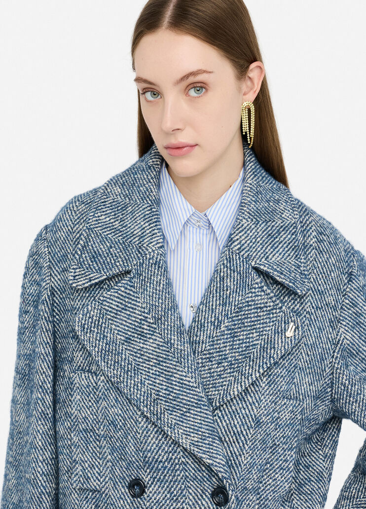 Wool and alpaca peacoat blue Liu Jo - large image number 2 Wool and alpaca peacoat blue Liu Jo - large image number 2