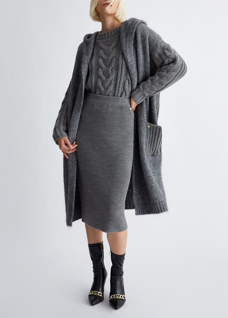 Langer Strickmantel grau Liu Jo - large image number 0