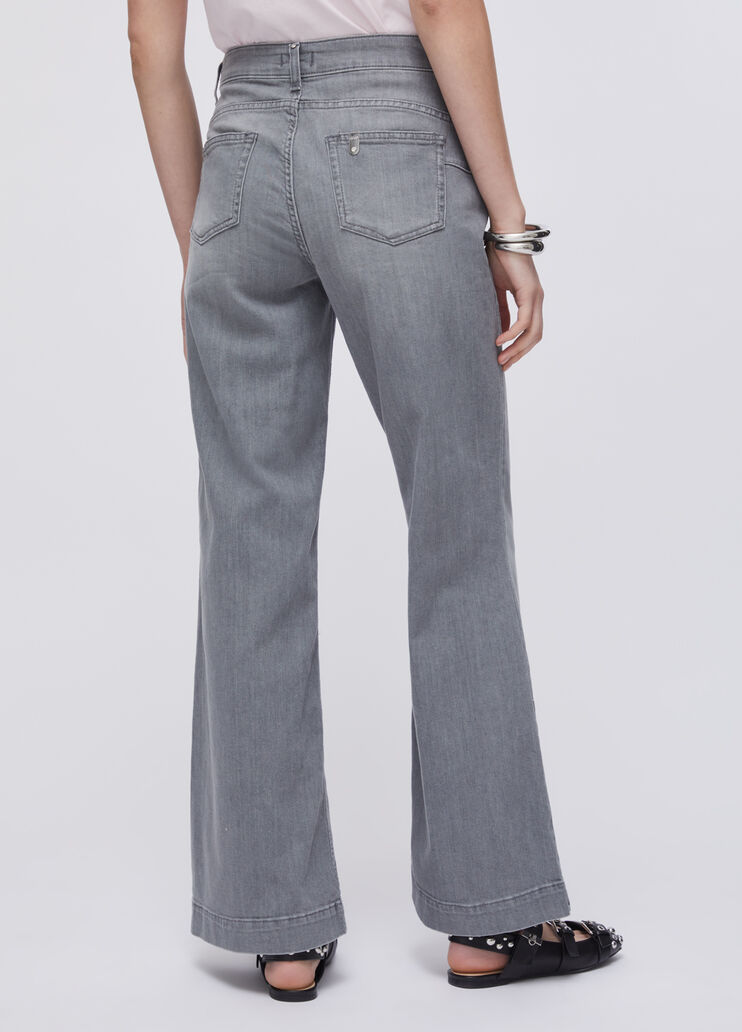 High-rise flared jeans with buttons grey denim Liu Jo - large image number 1