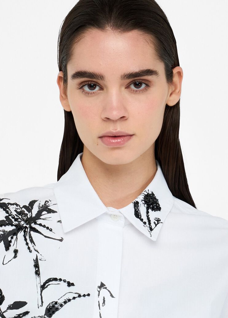 Oversized poplin shirt with print white Liu Jo - large image number 2 Oversized poplin shirt with print white Liu Jo - large image number 2