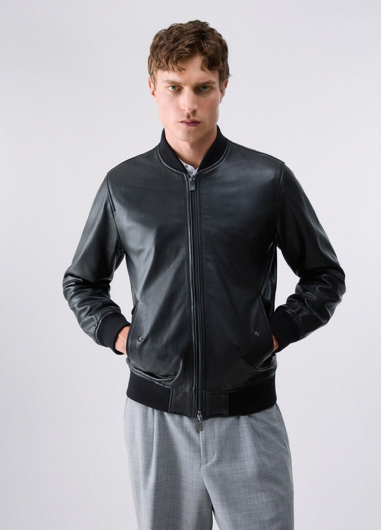 Bomber de cuero negro Liu Jo - medium