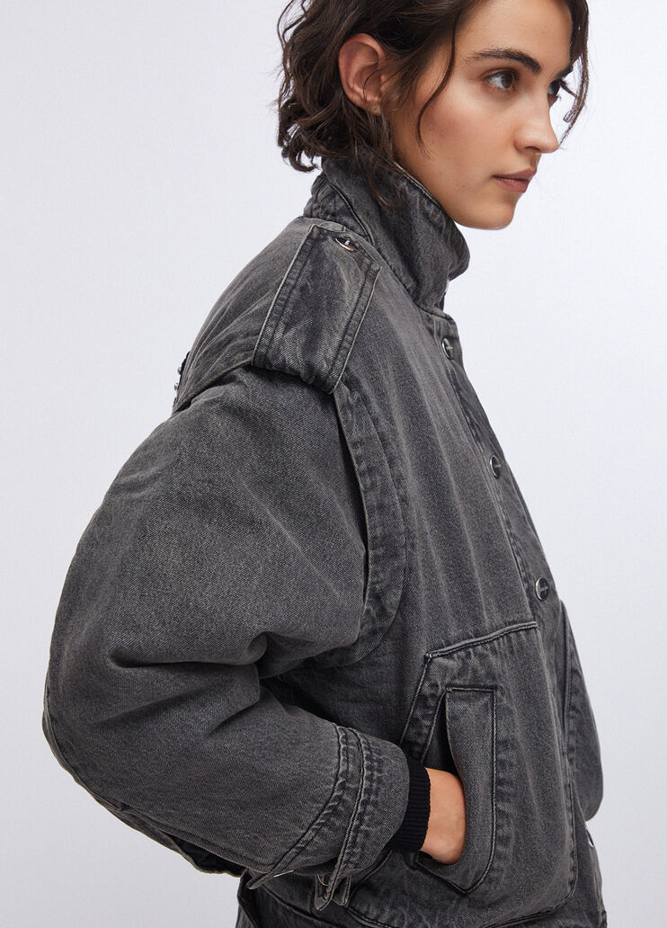 Giacca in denim con ricamo dietro denim nero Liu Jo - large image number 3