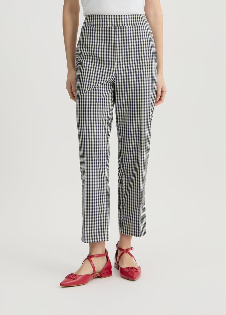 Cropped chequered trousers blue/white vichy Liu Jo - medium Cropped chequered trousers blue/white vichy Liu Jo - medium