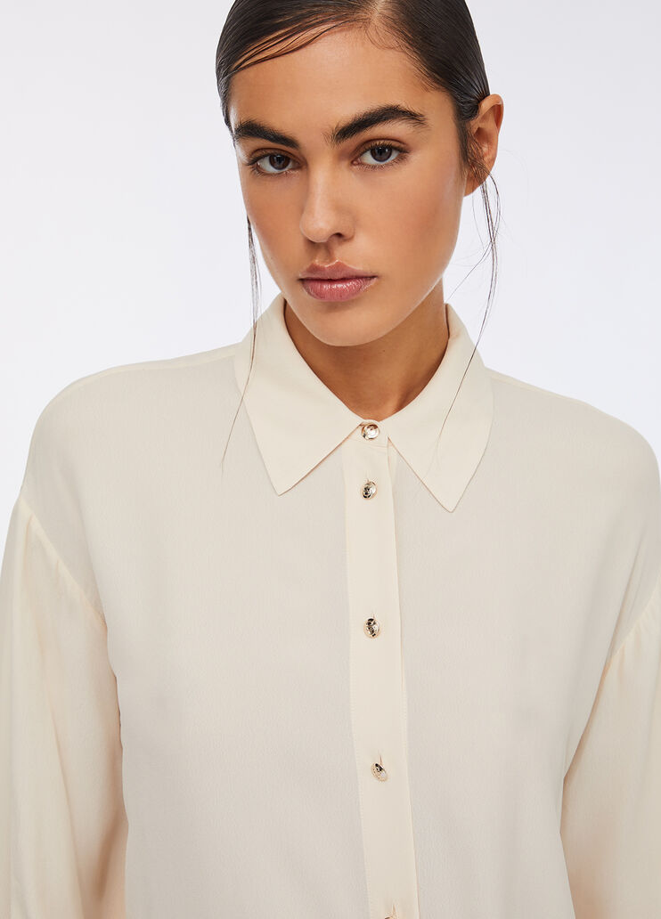 Crêpe de chine shirt ivory Liu Jo - large image number 2