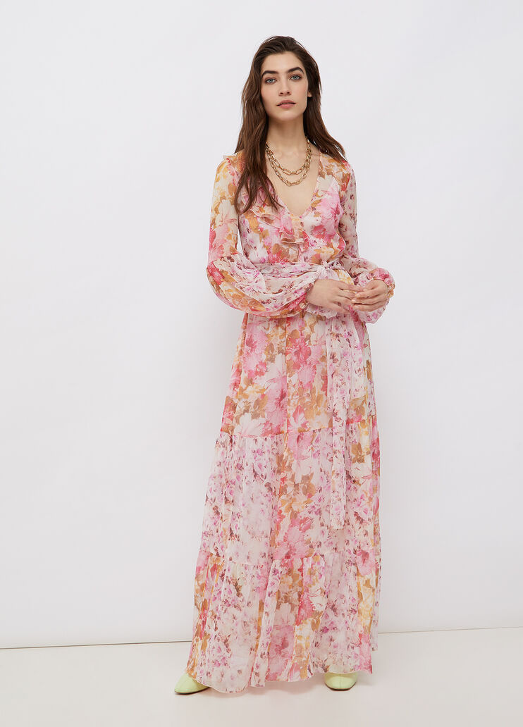 Long flowery dress pink flowers Liu Jo - large image number 3 Long flowery dress pink flowers Liu Jo - large image number 3