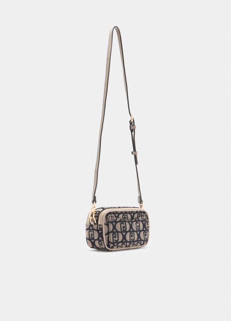 Small jacquard crossbody bag dark grey Liu Jo - medium