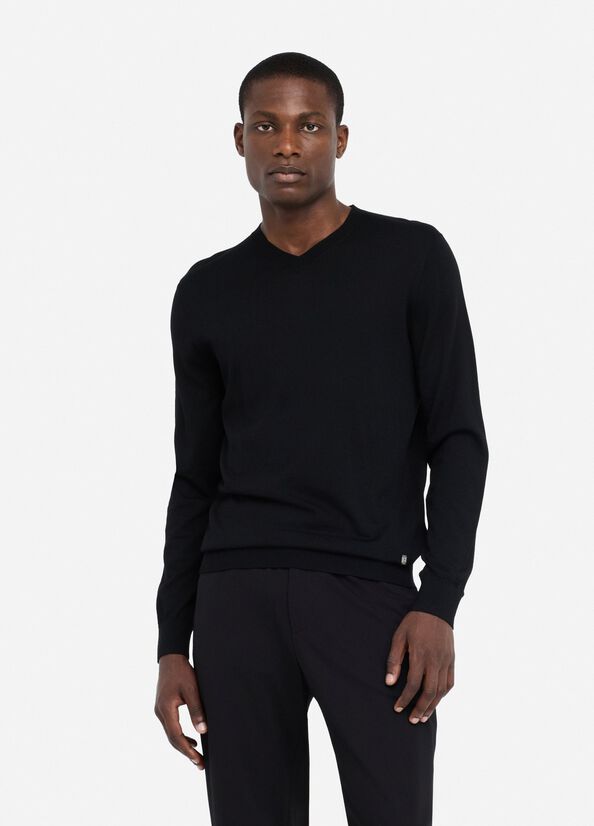 Wool V-neck jumper black Liu Jo - large image number 0