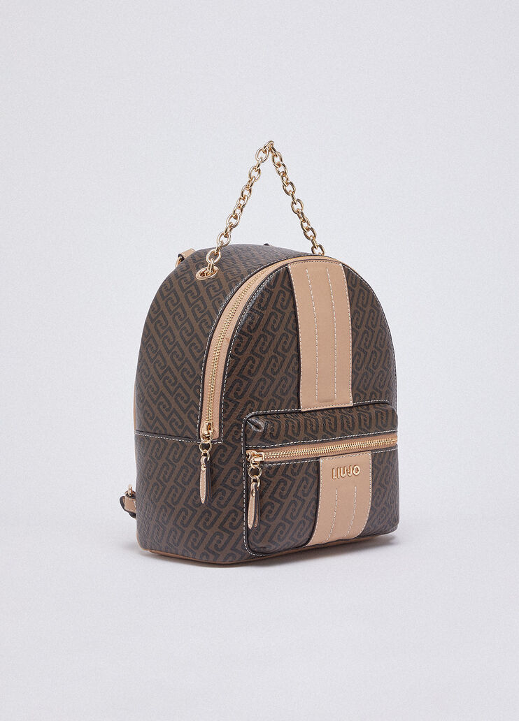 Backpack with chain detail dark brown Liu Jo - large image number 1