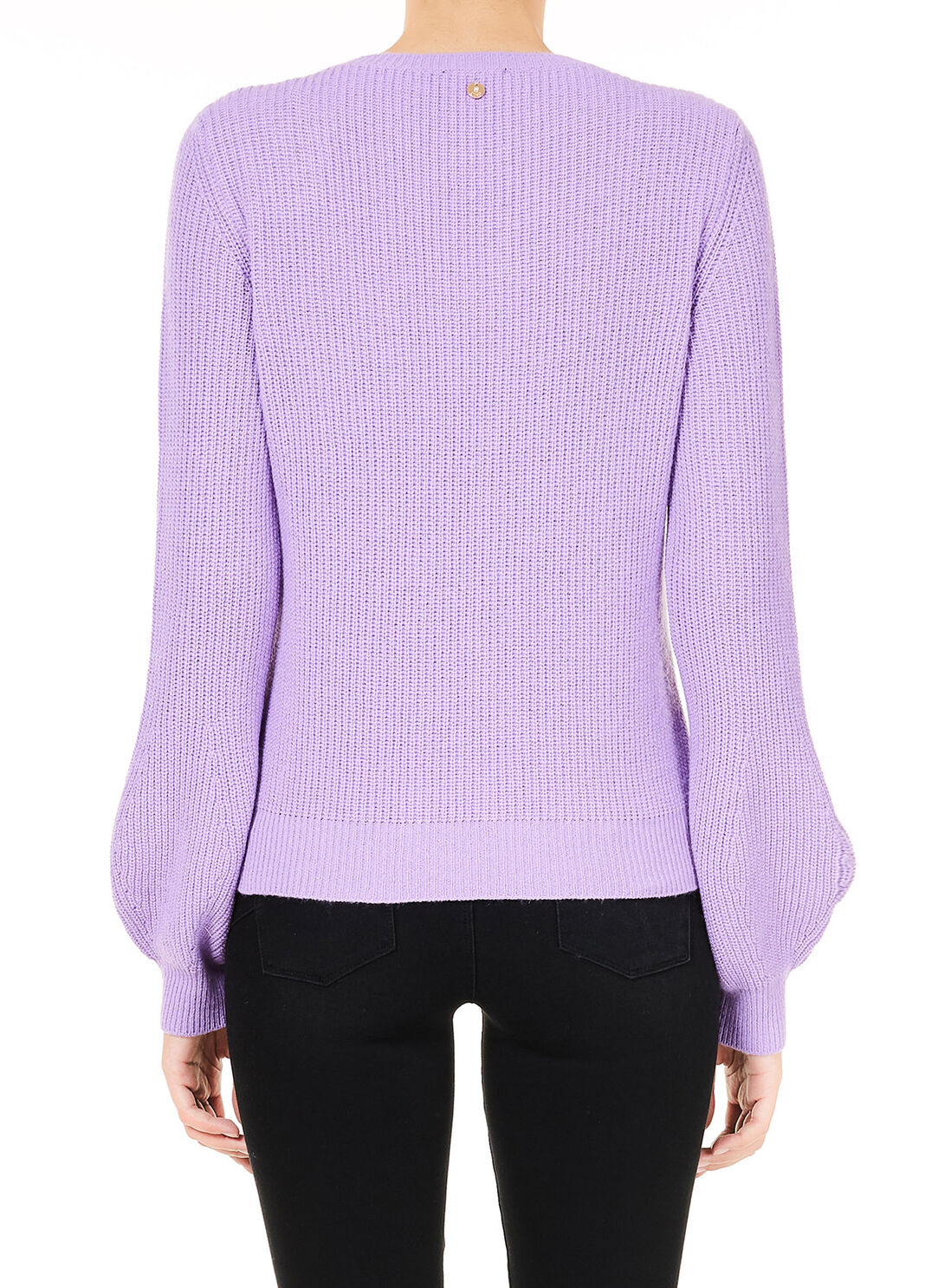 Wool sweater with jewel embroidery lavender Liu Jo - large image number 1