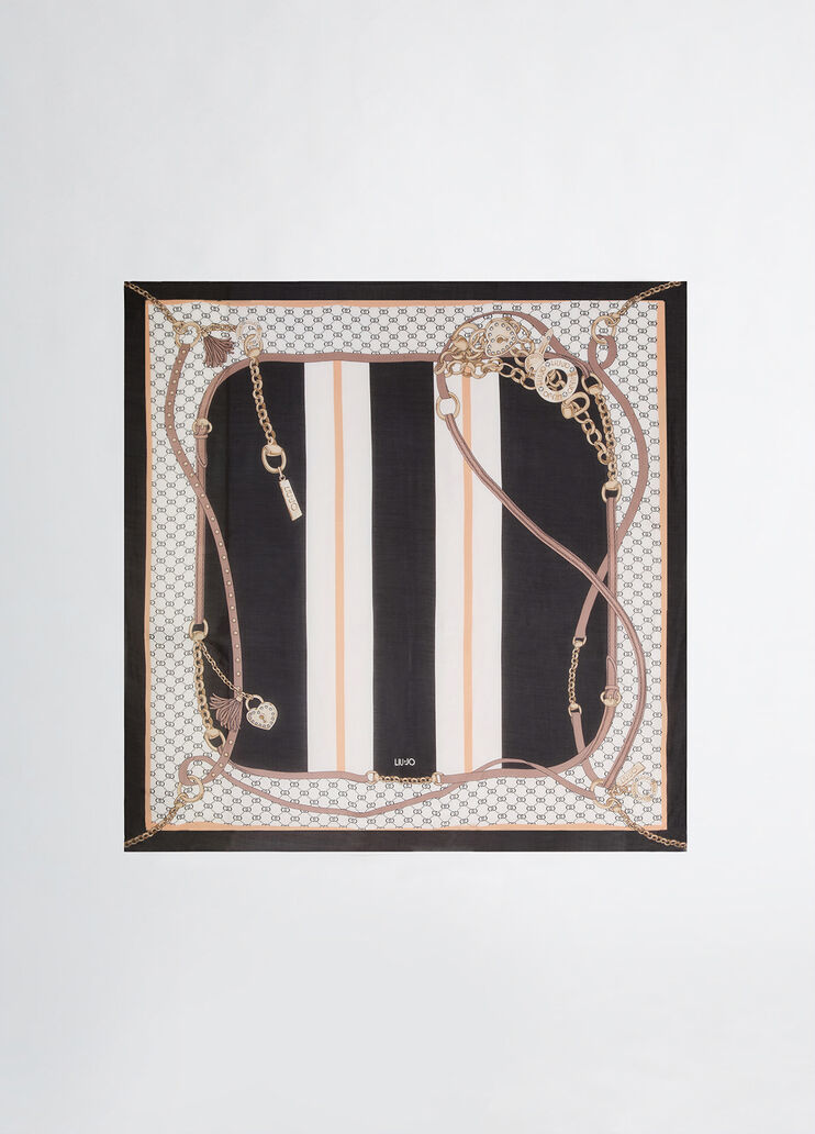 Printed foulard black Liu Jo - large image number 2 Printed foulard black Liu Jo - large image number 2