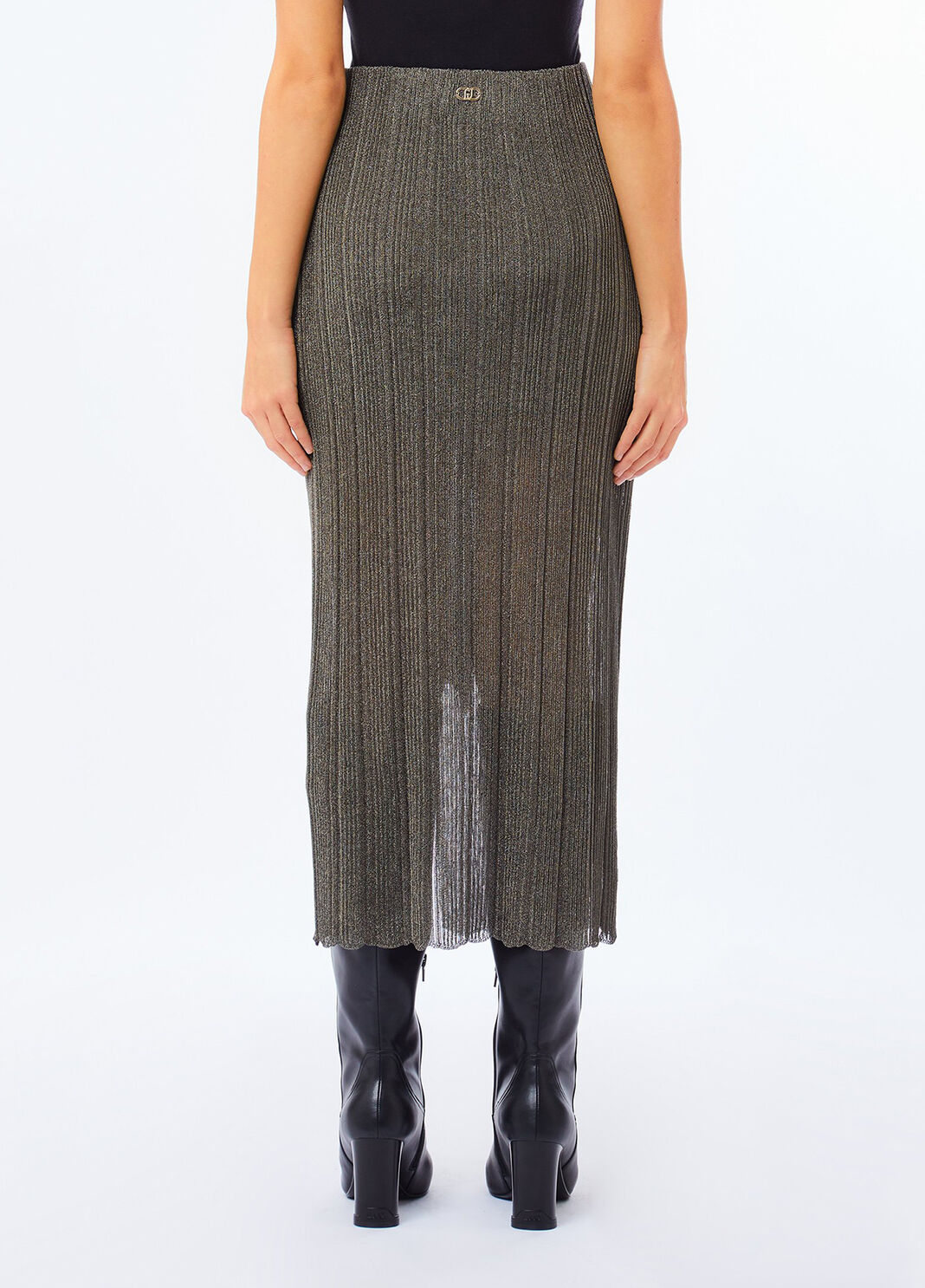 Falda de punto con lurex&reg; musgo Liu Jo - large image number 1