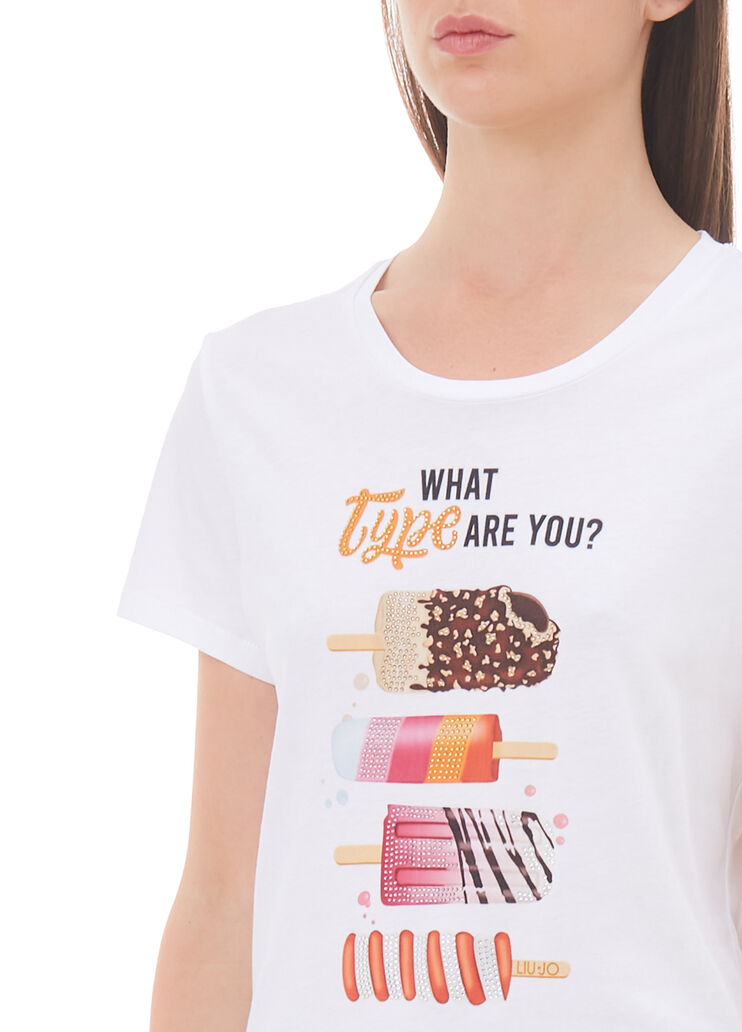 T-shirt écoconçu blanc et glaces Liu Jo - large image number 2