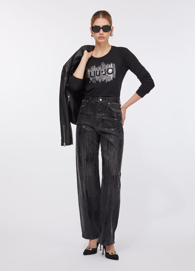 Long-sleeved T-shirt black Liu Jo - large image number 5