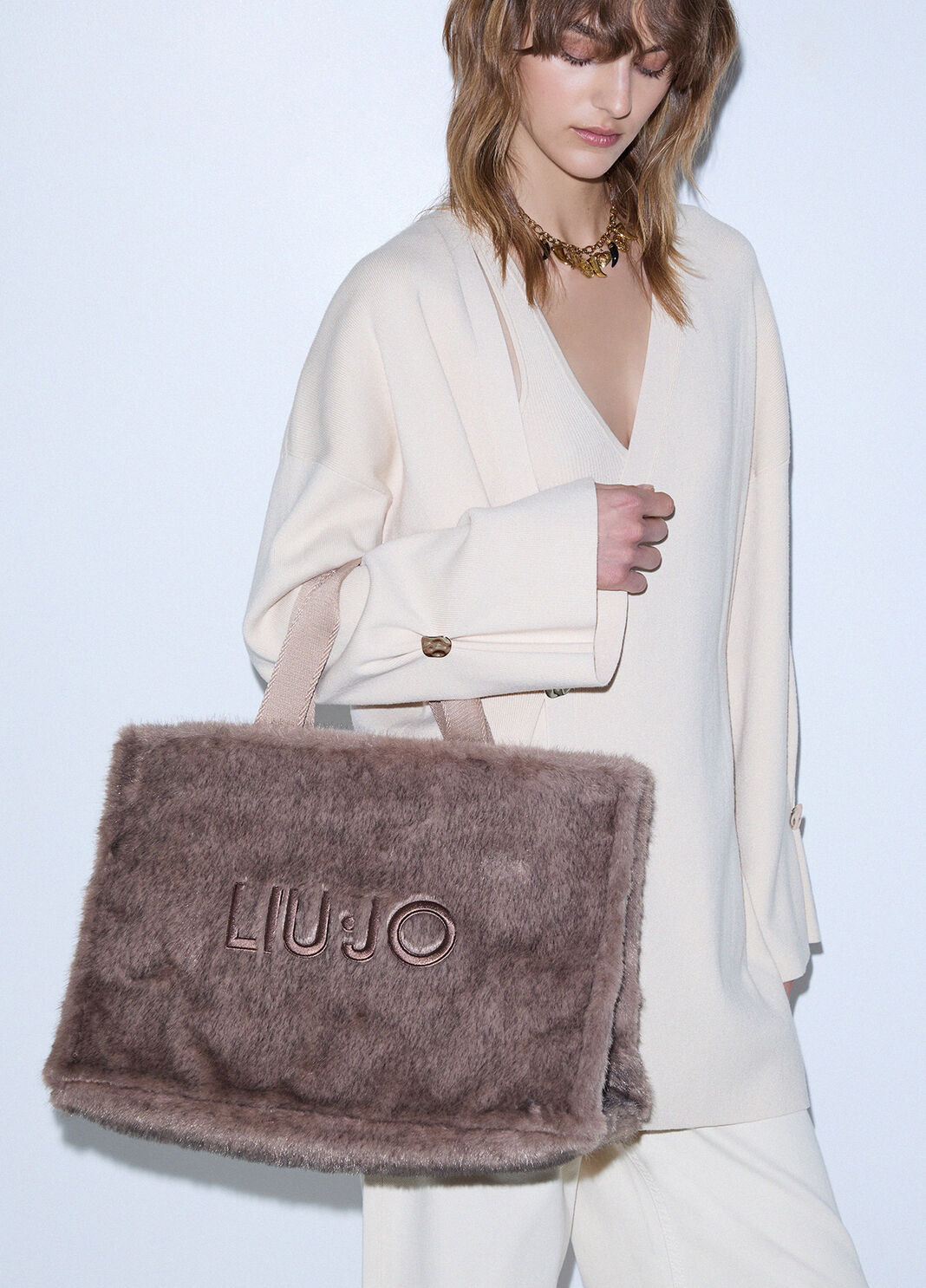 Bag tote large in teddy beige Liu Jo - large image number 0