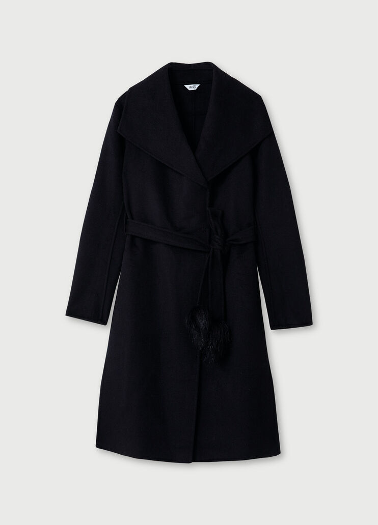 Long coat with pompon Black Liu Jo - large image number 4