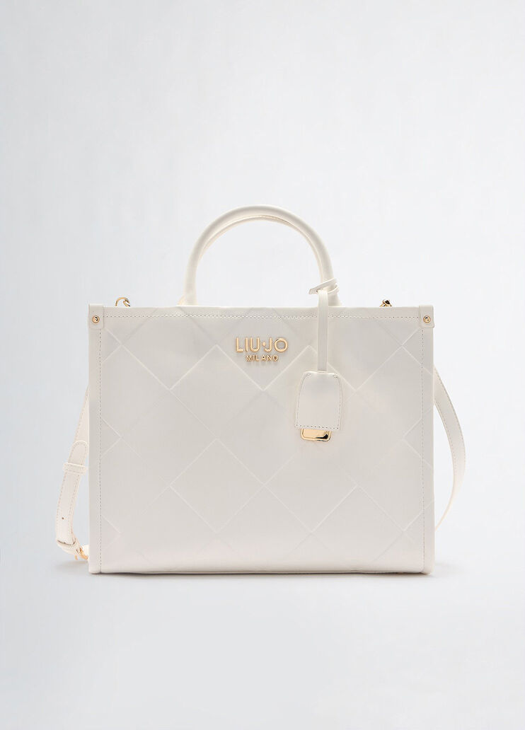 Tote bag with charm white Liu Jo - medium Tote bag with charm white Liu Jo - medium