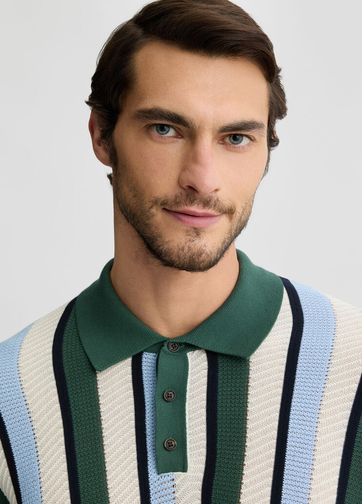 Striped knit polo shirt blue Liu Jo - large image number 2 Striped knit polo shirt blue Liu Jo - large image number 2