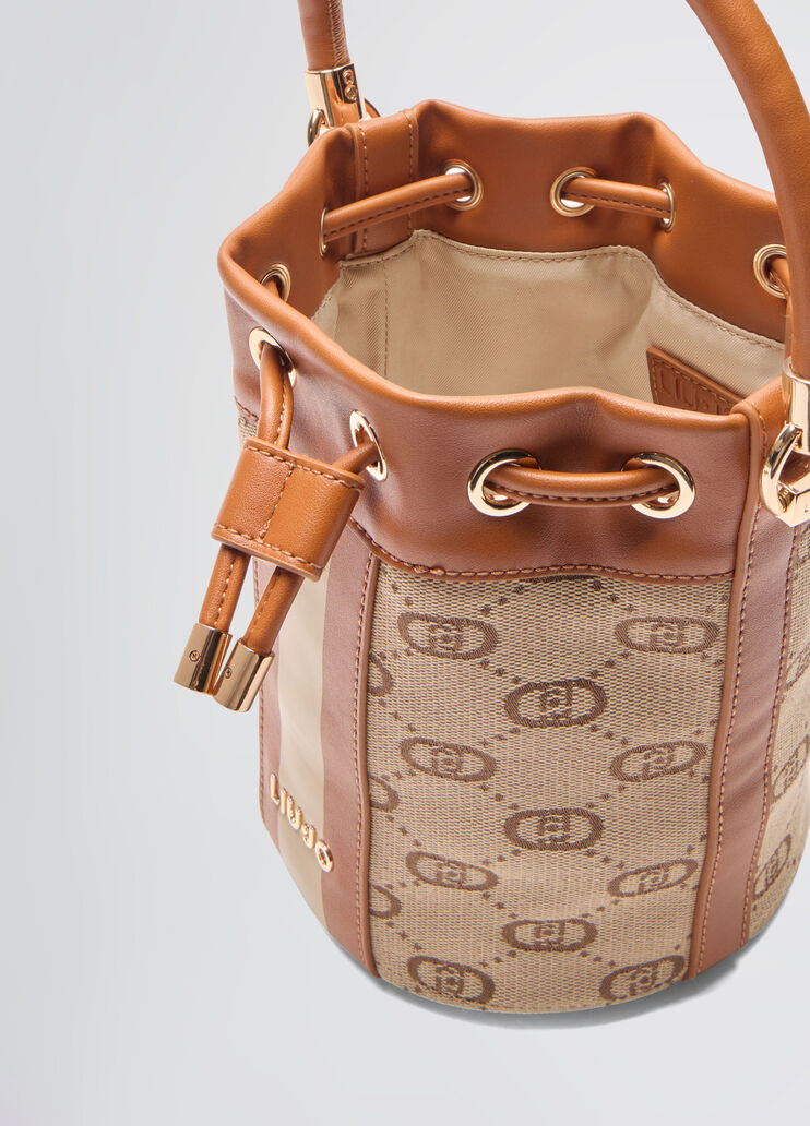 Small jacquard bucket bag beige Liu Jo - large image number 6 Small jacquard bucket bag beige Liu Jo - large image number 6