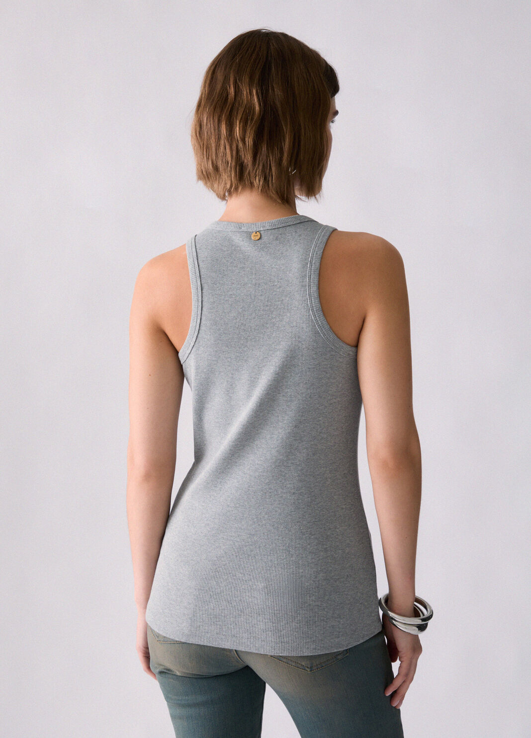 T-shirt with jewel decoration grey Liu Jo - large image number 1