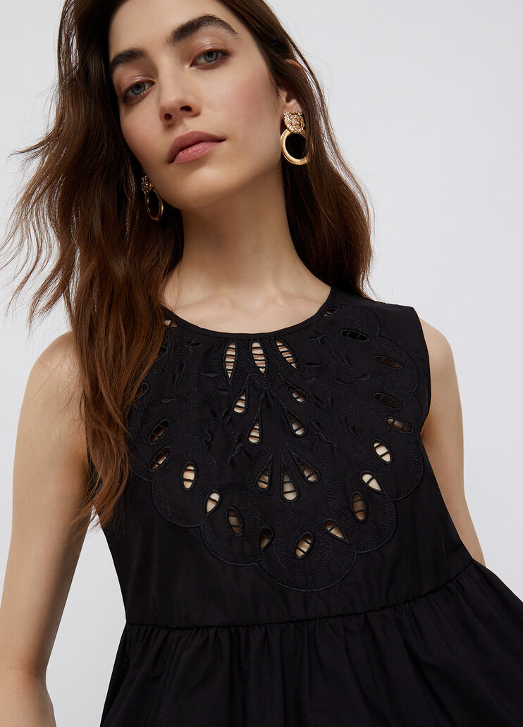 Poplin top with embroidery black Liu Jo - large image number 2 Poplin top with embroidery black Liu Jo - large image number 2