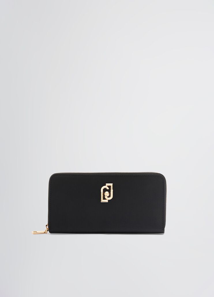 Large nylon zip-around wallet black Liu Jo - medium Large nylon zip-around wallet black Liu Jo - medium