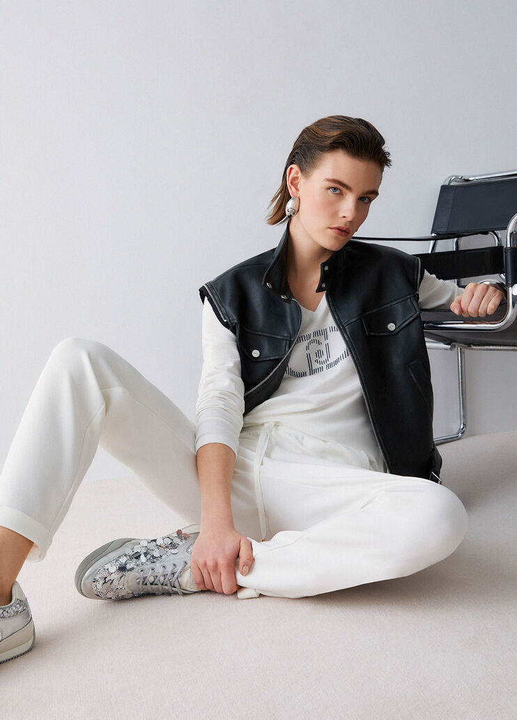 Langarm-T-Shirt Wei&szlig; Liu Jo - medium