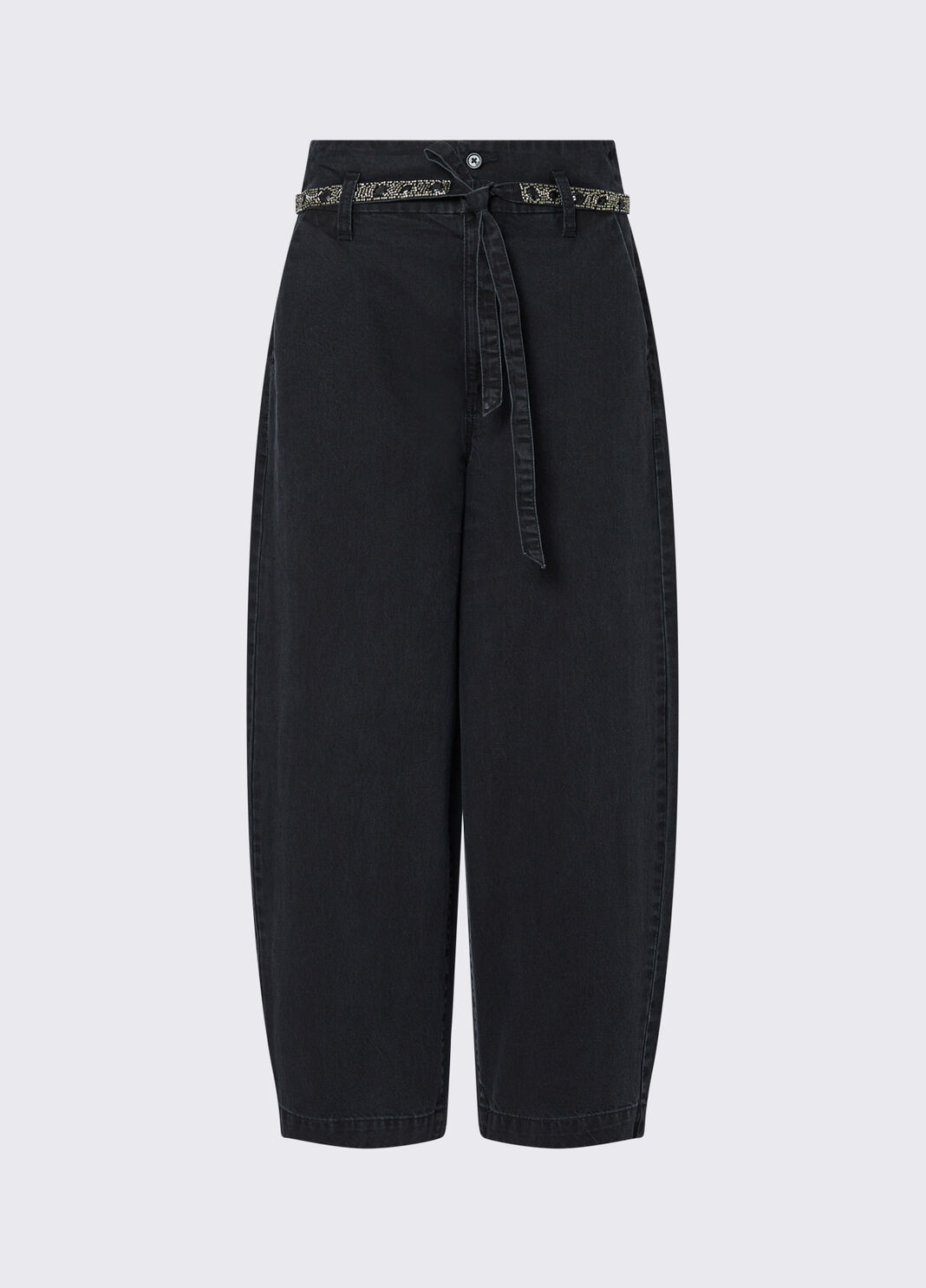 Balloon trousers with embroidered belt black denim Liu Jo - large image number 6