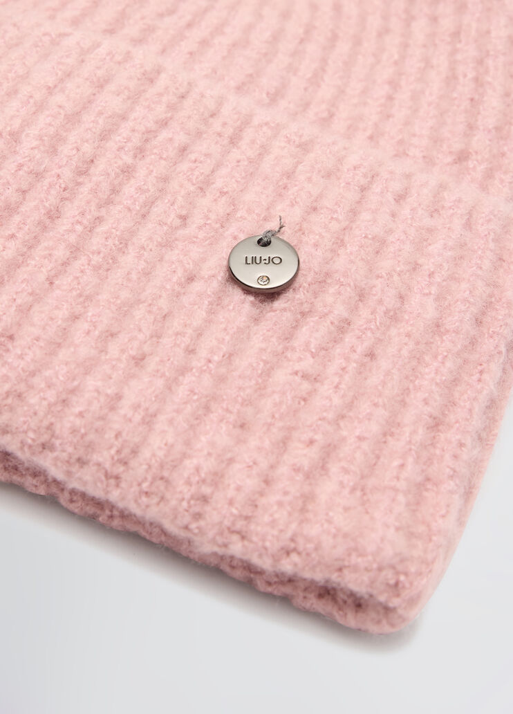 Knit beanie hat pink Liu Jo - large image number 3 Knit beanie hat pink Liu Jo - large image number 3