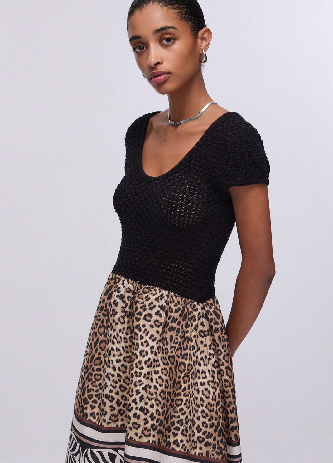 Kurzes Kleid mit Animal-Print Schwarz/Animal Liu Jo - large image number 4