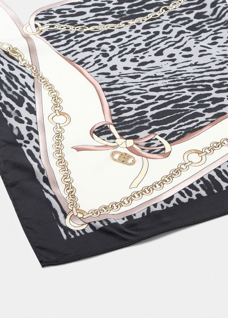 Foulard stampato mix animalier nero Liu Jo - large image number 3 Foulard stampato mix animalier nero Liu Jo - large image number 3
