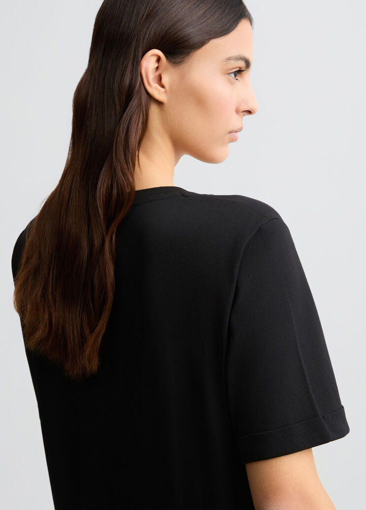 T-shirt with logo and gemstones black Liu Jo - large image number 4 T-shirt with logo and gemstones black Liu Jo - large image number 4