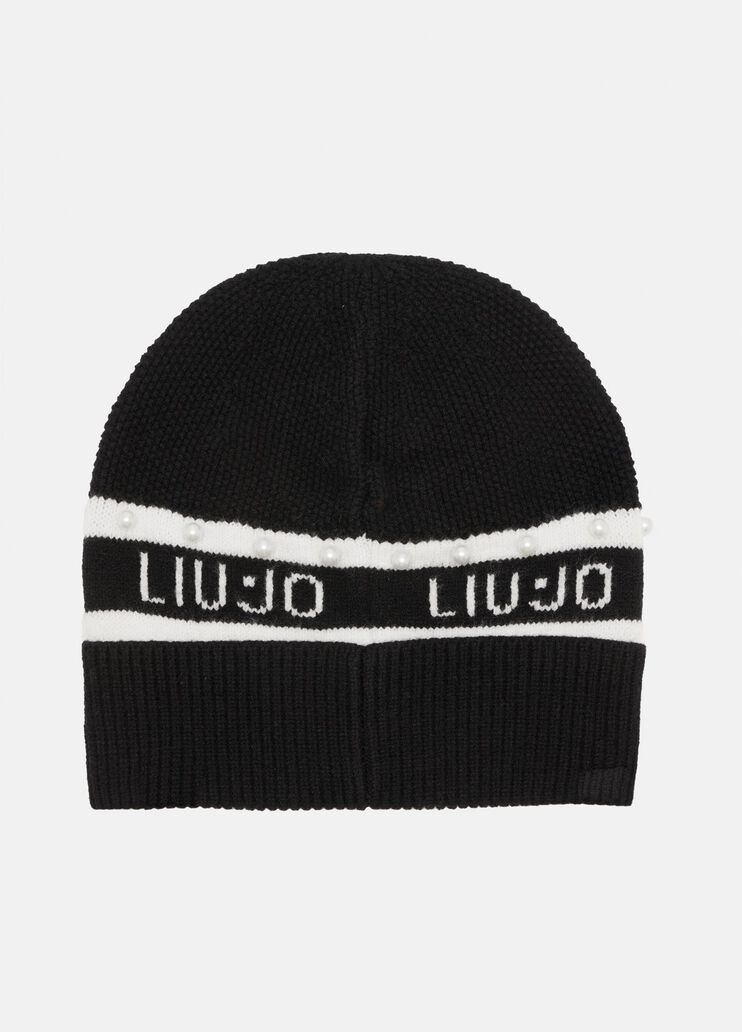 Beanie hat with logo black Liu Jo - large image number 2