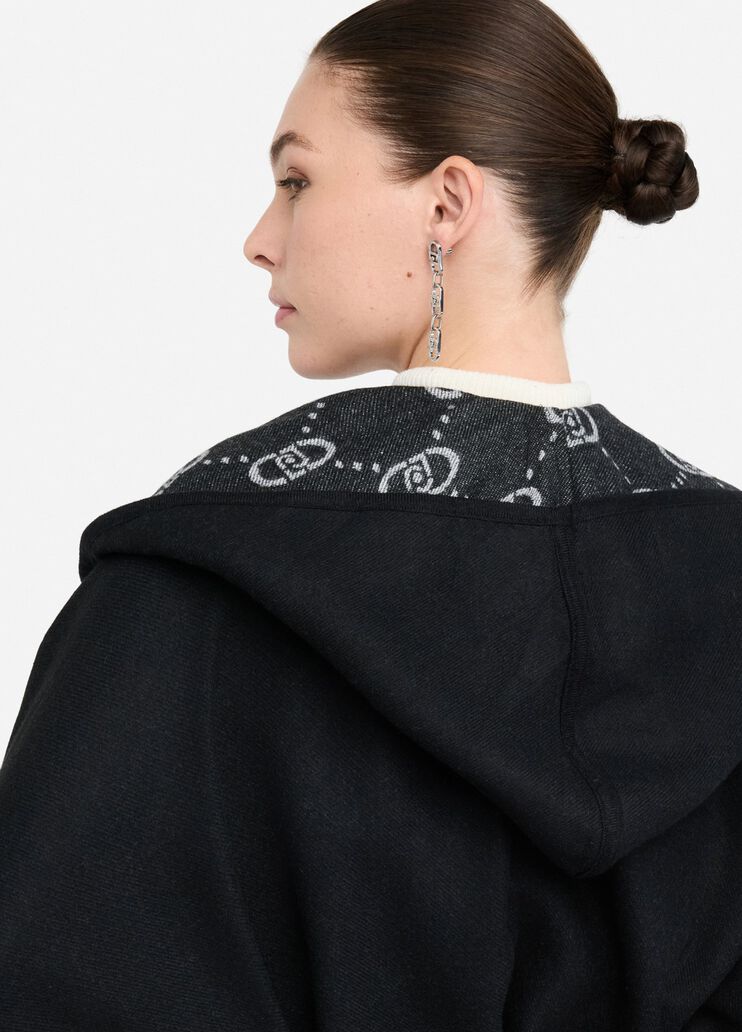 Poncho with hood black Liu Jo - medium Poncho with hood black Liu Jo - medium