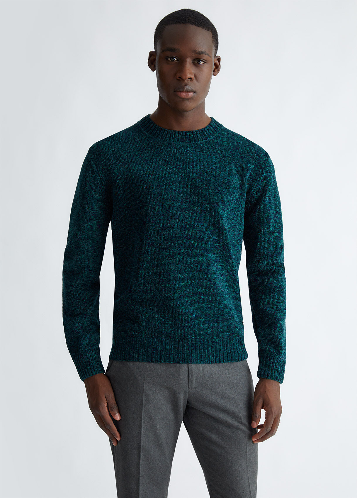 Green chenille sweater cheap