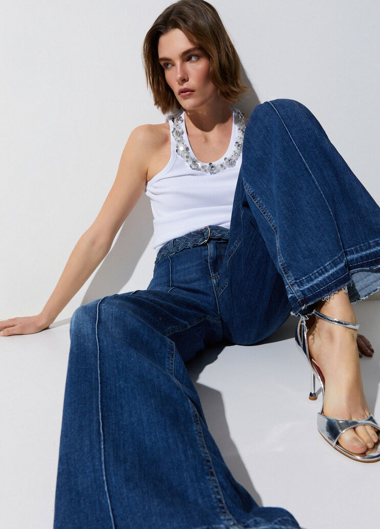 Jeans flare con cintura denim blu Liu Jo - medium