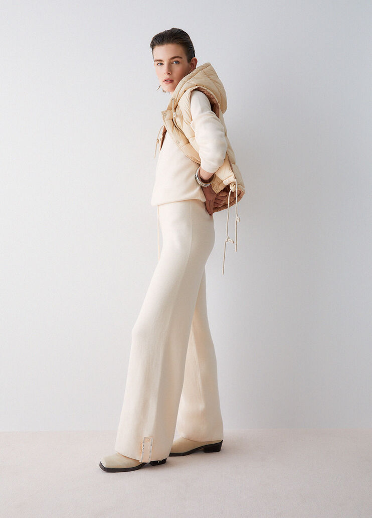 Knit trousers with beads champagne Liu Jo - medium