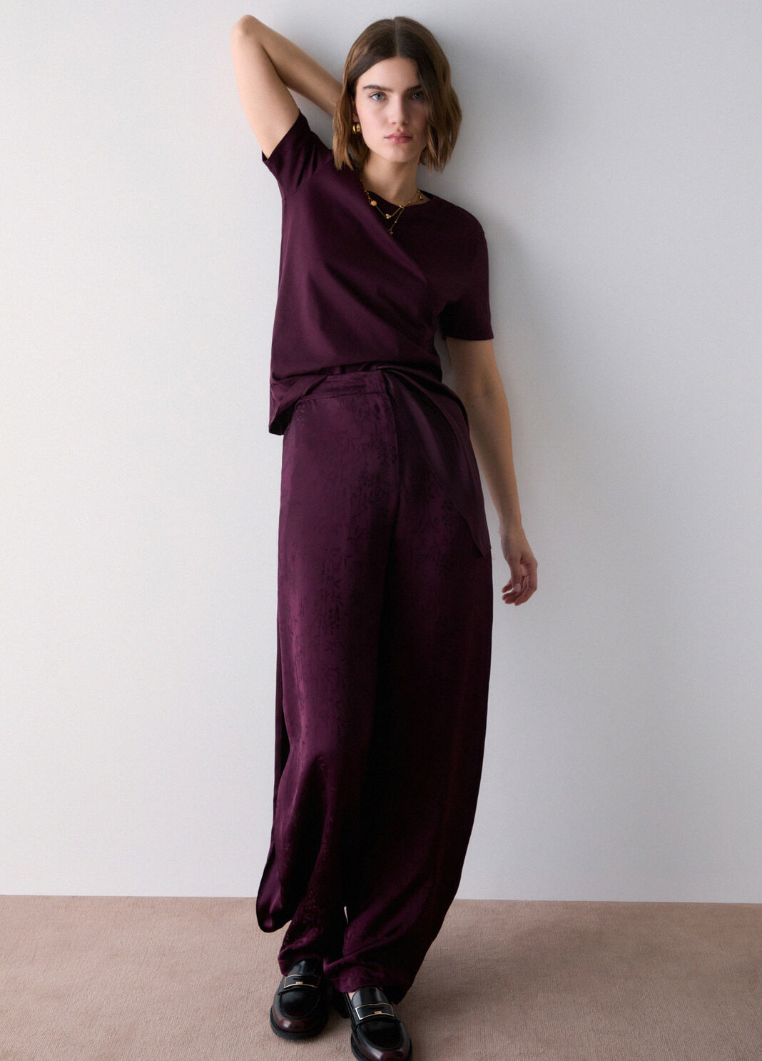 Bimaterial T-shirt aubergine Liu Jo - large image number 2
