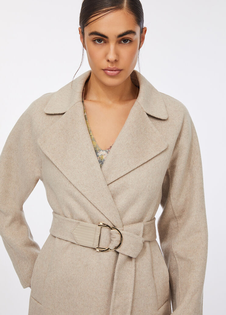 Manteau en laine avec ceinture beige Liu Jo - large image number 2