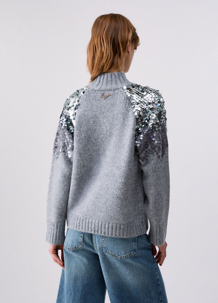Maille en laine avec paillettes gris chin&eacute; Liu Jo - medium