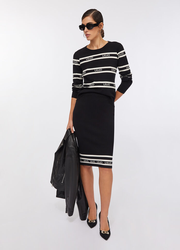 Midirock aus Strick Schwarz Liu Jo - medium