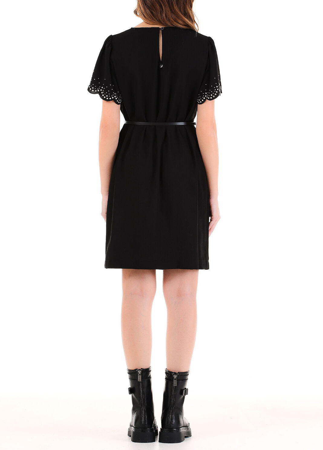 Kurzes Kleid mit eingefassten Schmucksteinen Schwarz Liu Jo - large image number 1