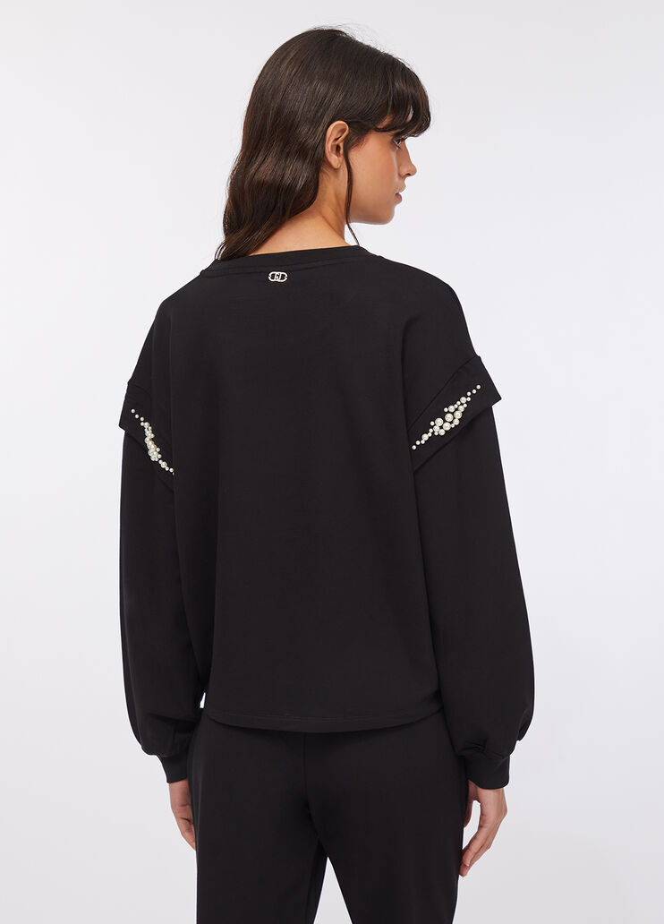 Sweatshirt with maxi beads black Liu Jo - large image number 1